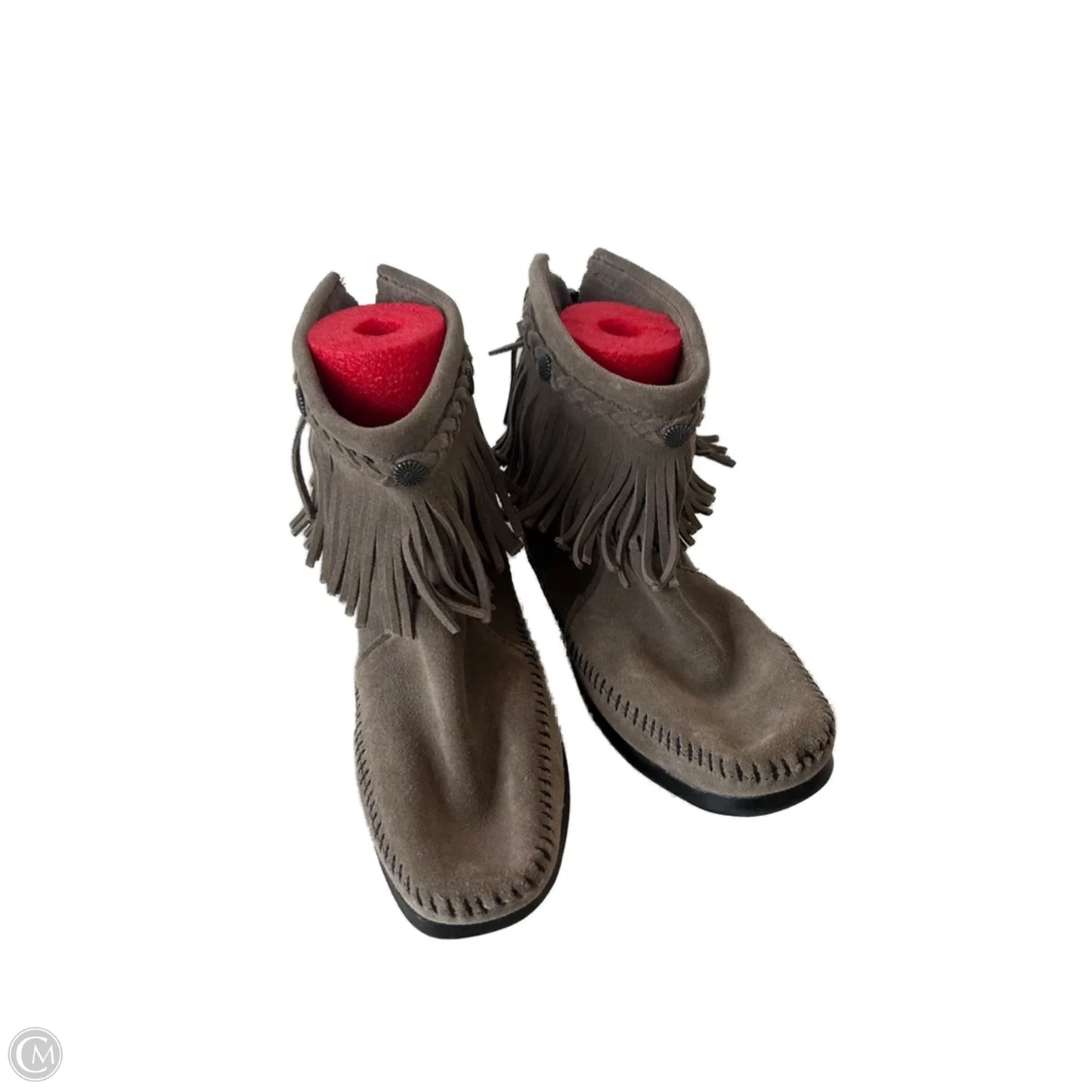 Boots Ankle Flats By Minnetonka In Grey, Size: 9