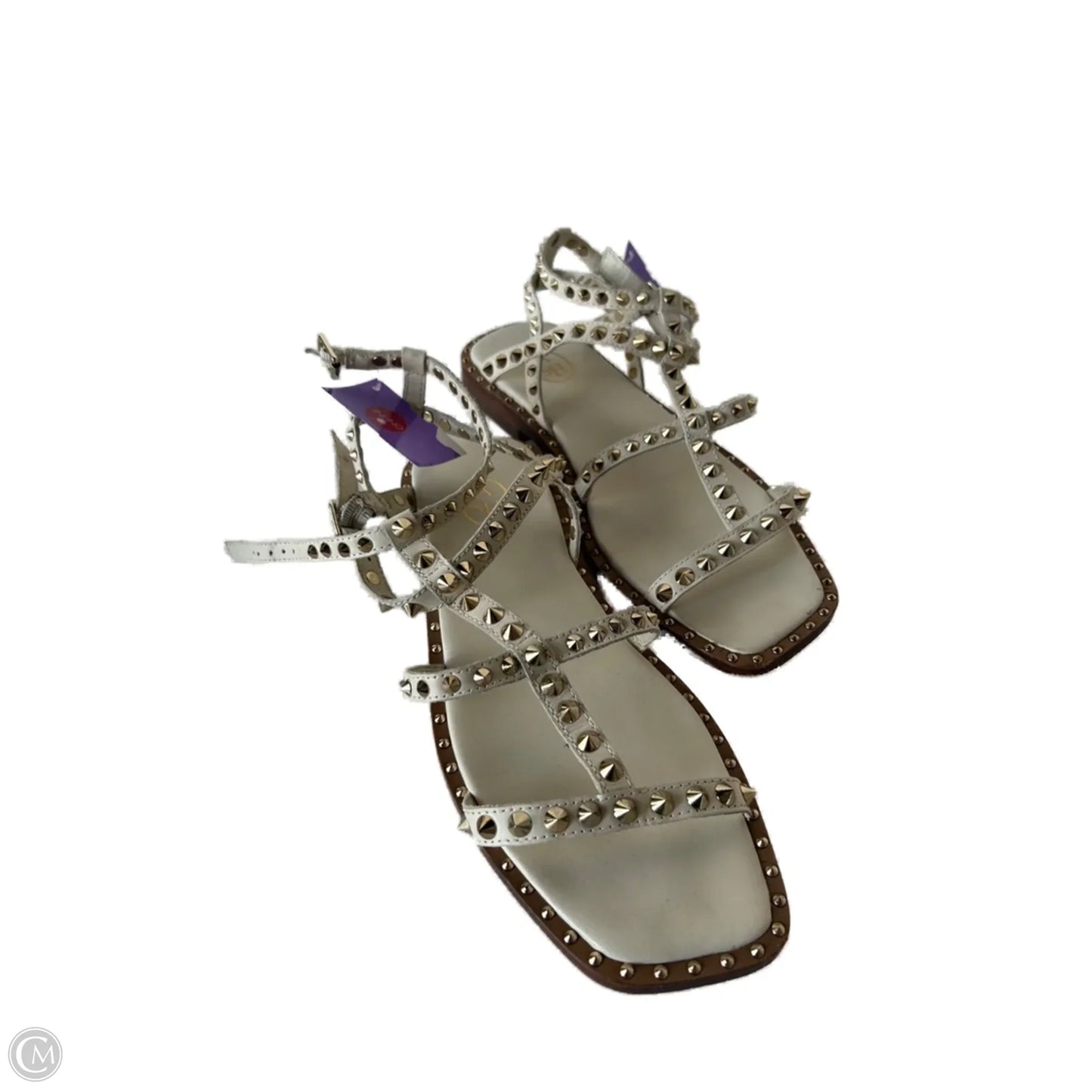 Sandals Flats By Ash In Tan & White, Size: 7.5