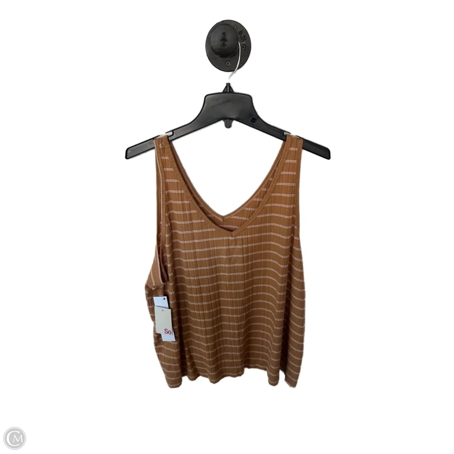 Top Sleeveless Basic By So In Orange & White, Size: 2x