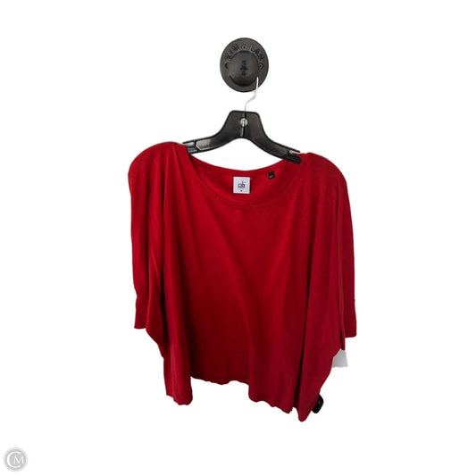 Sweater Short Sleeve By Cabi In Red, Size: M