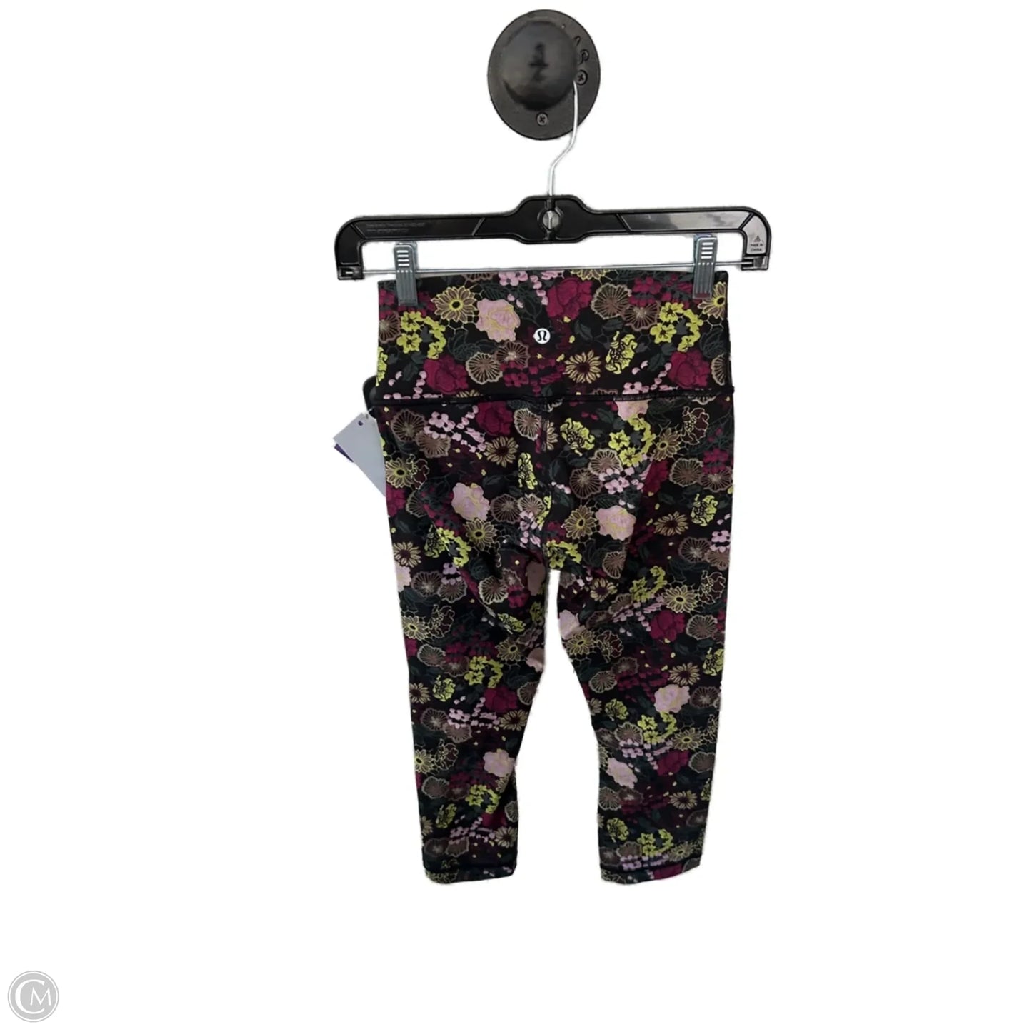 Athletic Leggings Capris By Lululemon In Black & Purple, Size: 4