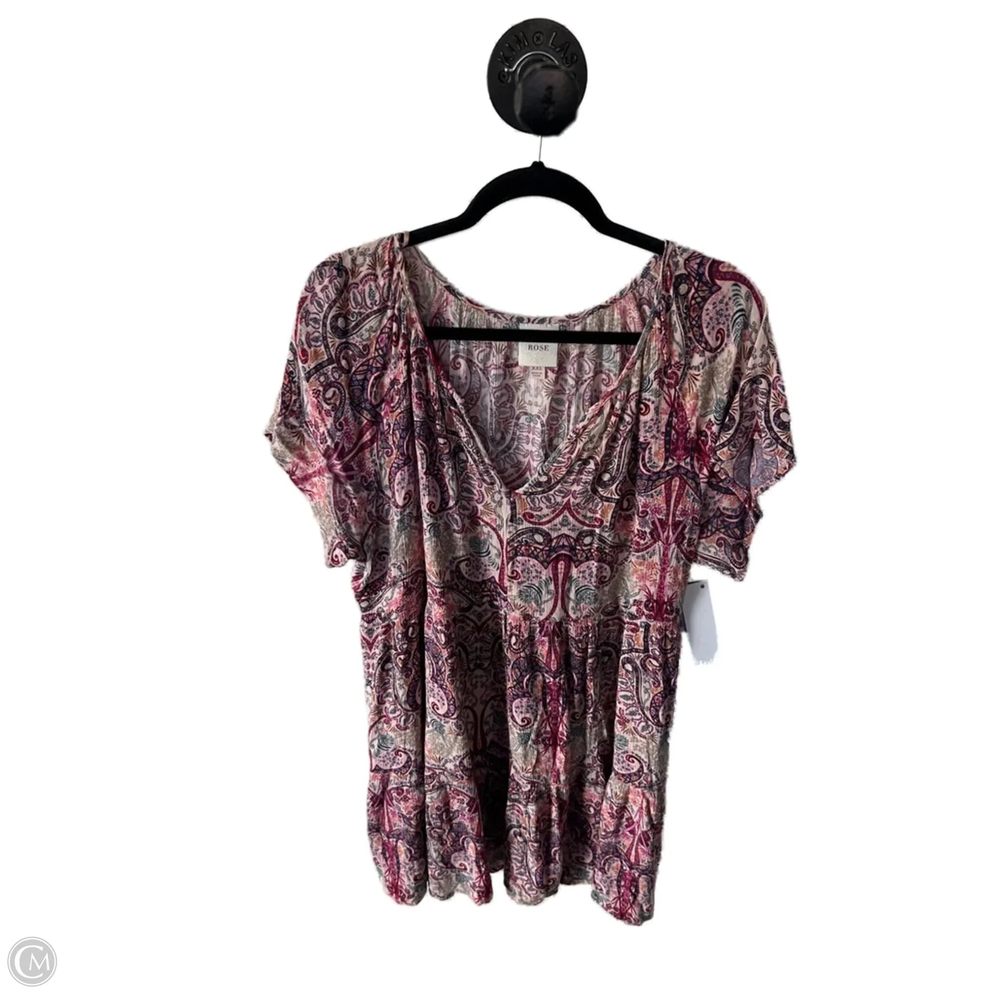 Dress Casual Short By Knox Rose In Pink & Tan, Size: Xxl