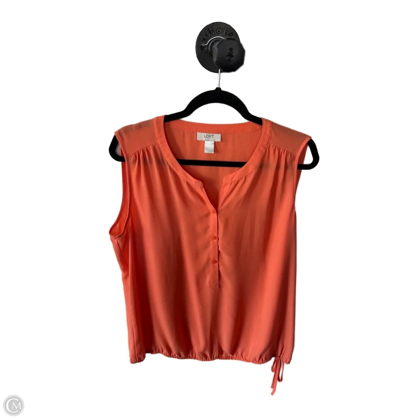 Top Sleeveless By Loft In Orange, Size: L