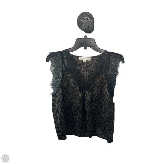 Top Short Sleeve By Lovestitch In Black & Green, Size: M