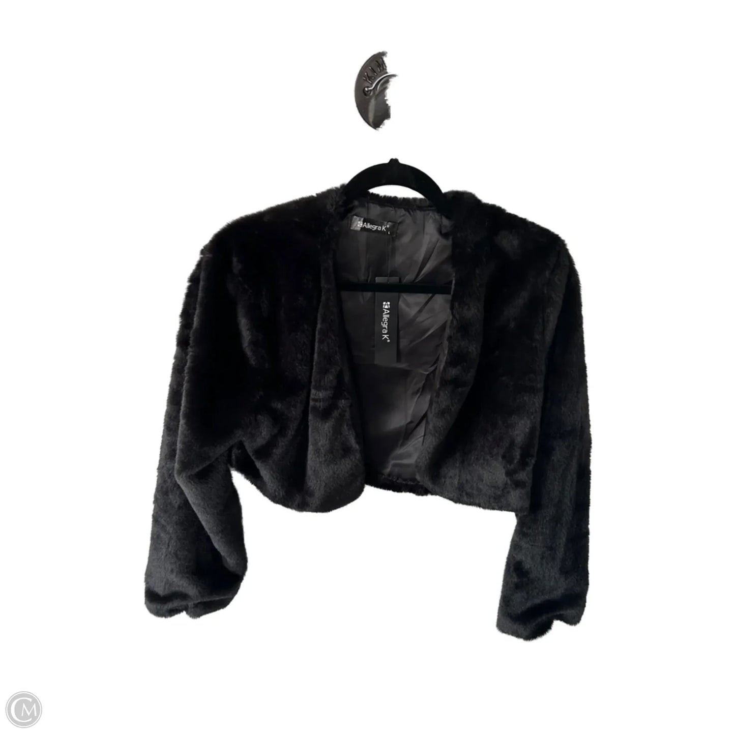 Jacket Faux Fur & Sherpa By Allegra K In Black, Size: L