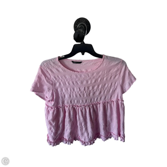 Top Short Sleeve By Shein In Pink, Size: L