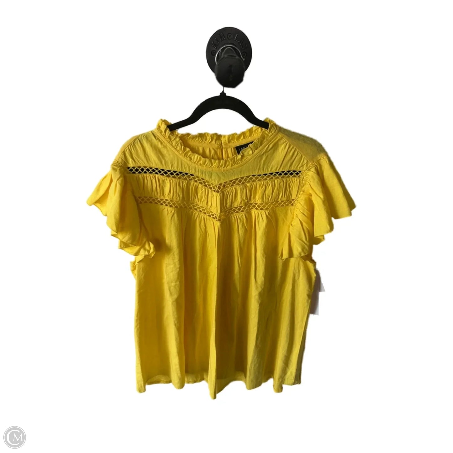 Top Short Sleeve By Lane Bryant In Yellow, Size: 2x