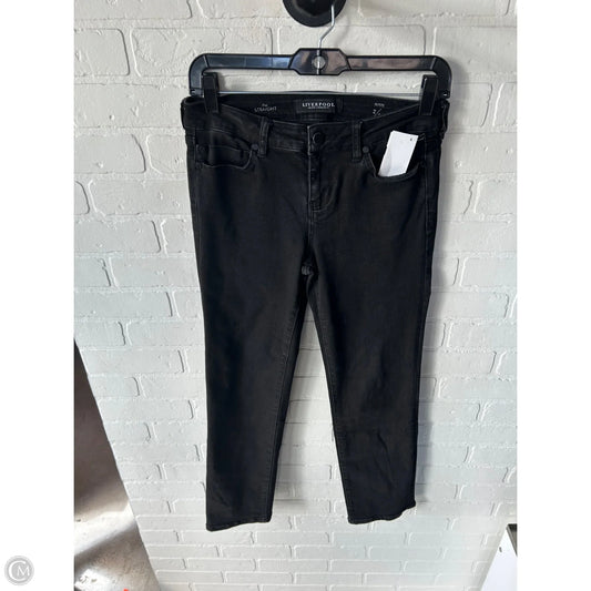 Jeans Straight By Liverpool In Black Denim, Size: 2p