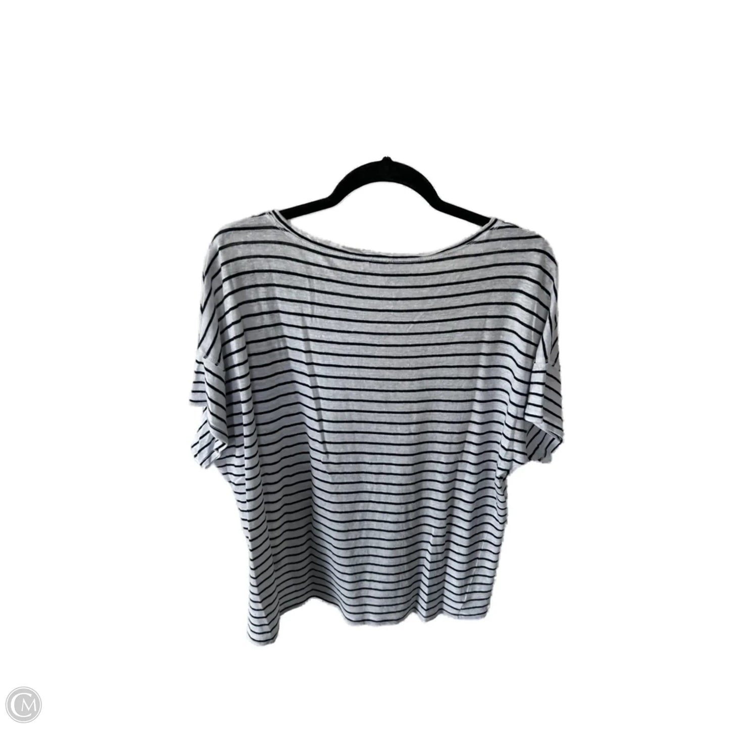 Top Short Sleeve By Chicos In Blue & White, Size: L