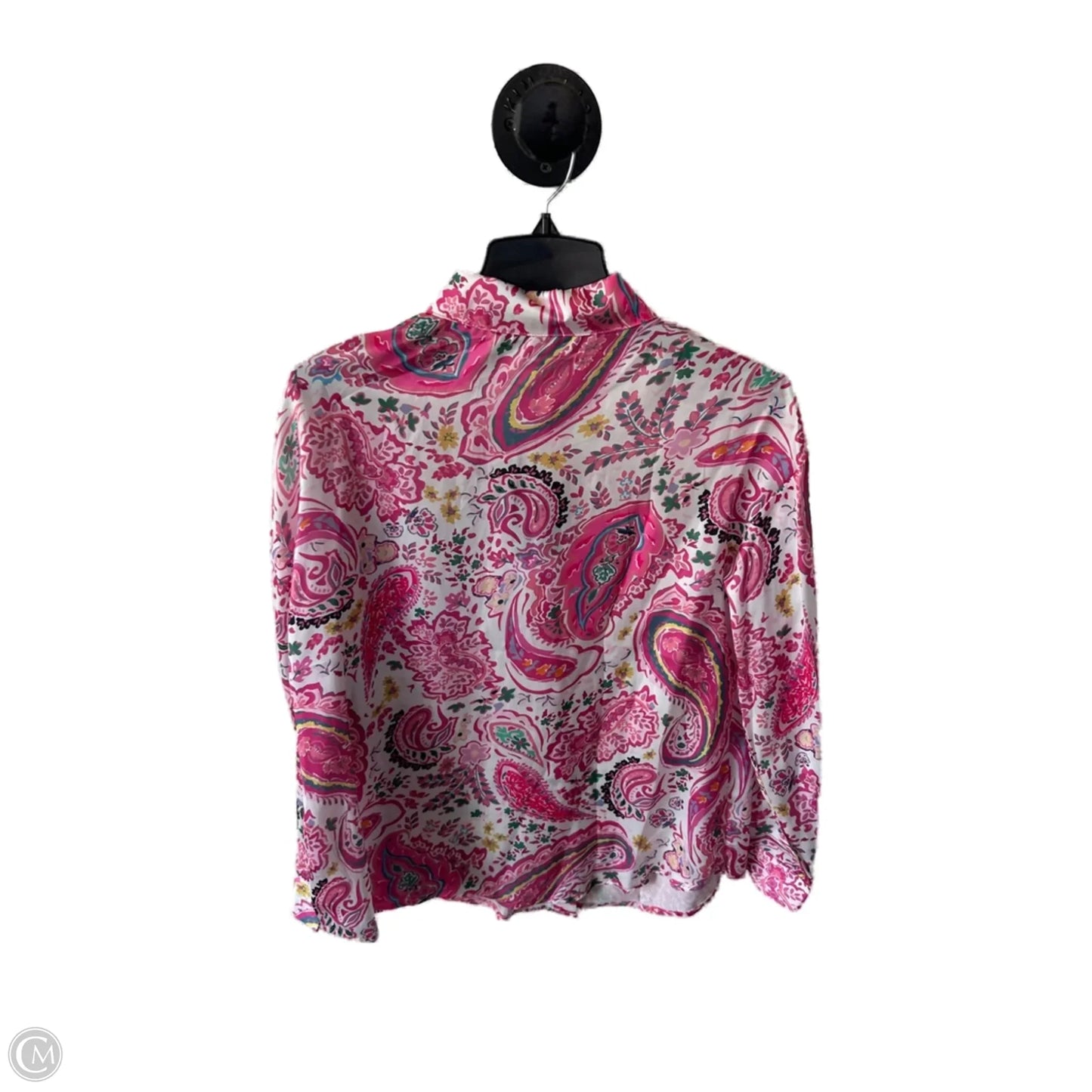 Top Long Sleeve By Clothes Mentor In Pink & White, Size: S