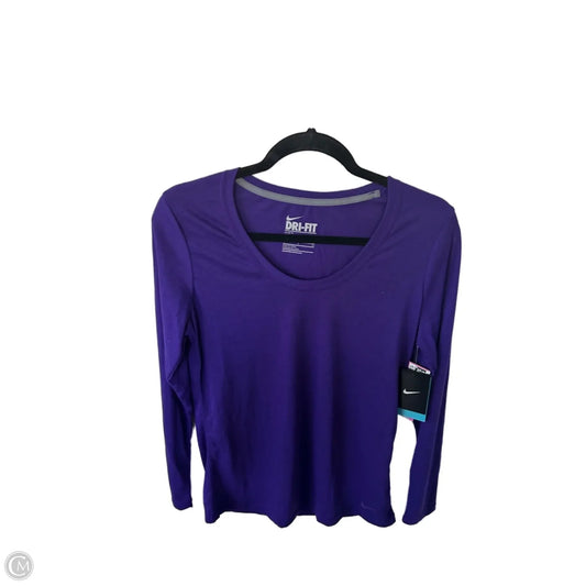 Athletic Top Long Sleeve Crewneck By Nike In Purple, Size: S