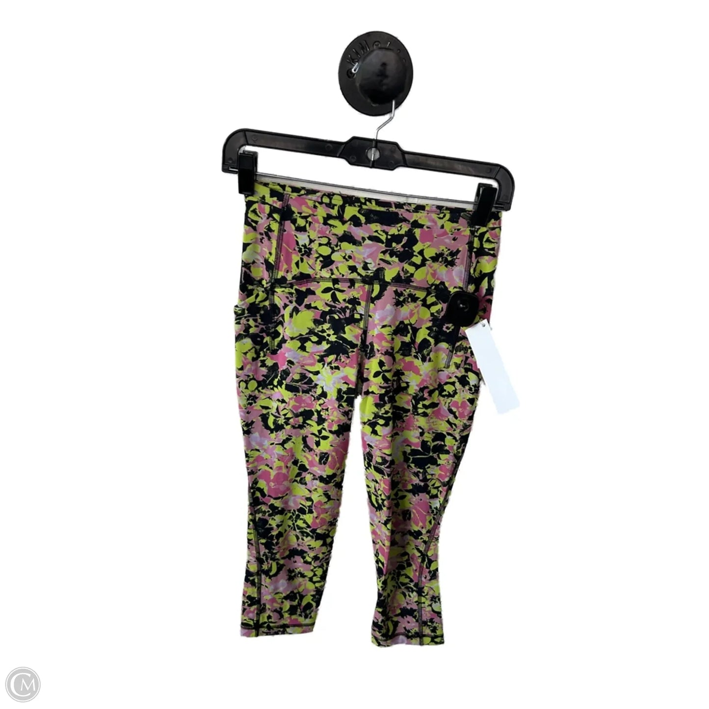 Athletic Leggings Capris By Lululemon In Black & Pink, Size: 4