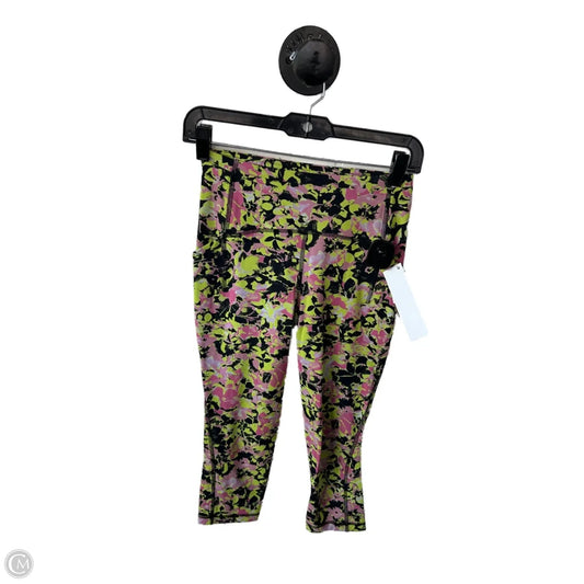 Athletic Leggings Capris By Lululemon In Black & Pink, Size: 4