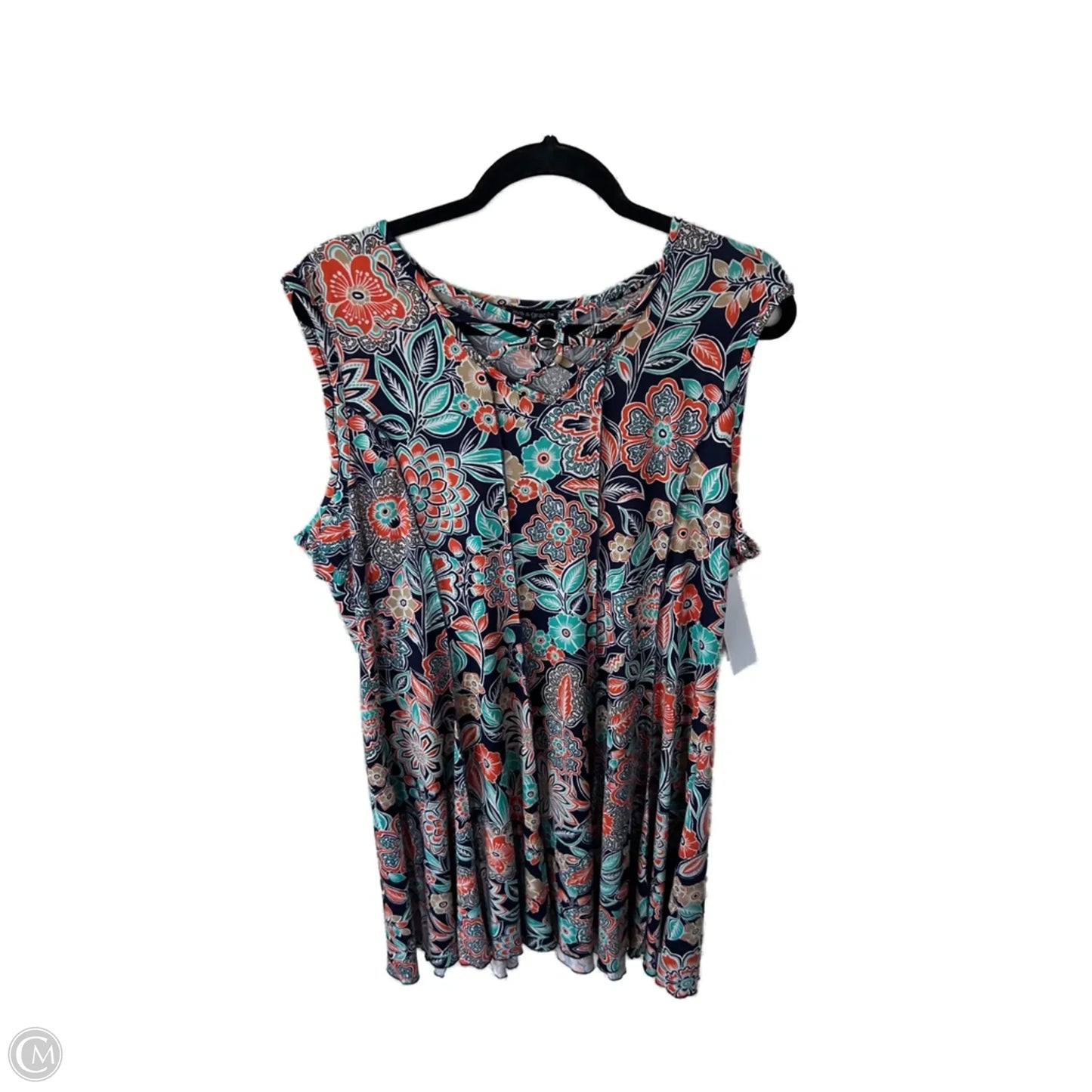 Dress Casual Short By Clothes Mentor In Blue & Orange, Size: Xl