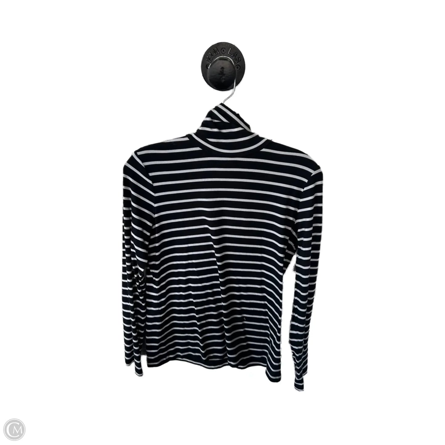 Top Long Sleeve Basic By Banana Republic In Black & White, Size: M