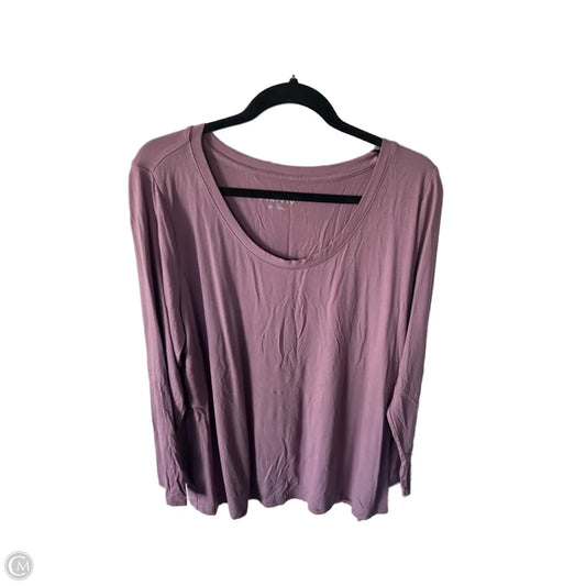 Top Long Sleeve Basic By Ava & Viv In Purple, Size: 1x