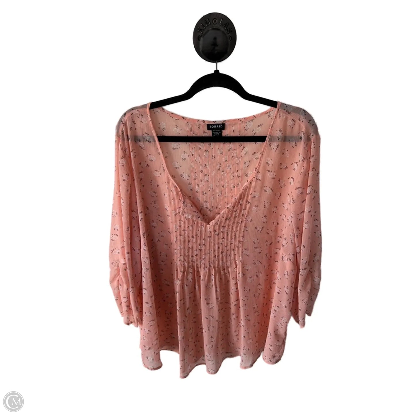 Top 3/4 Sleeve By Torrid In Pink, Size: 3x