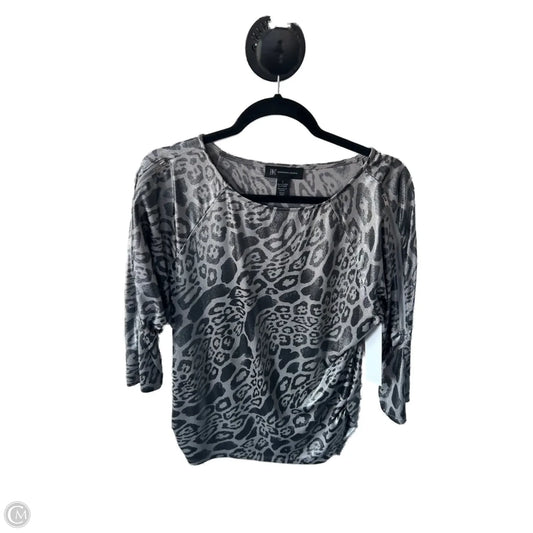 Top 3/4 Sleeve By Inc In Silver, Size: L