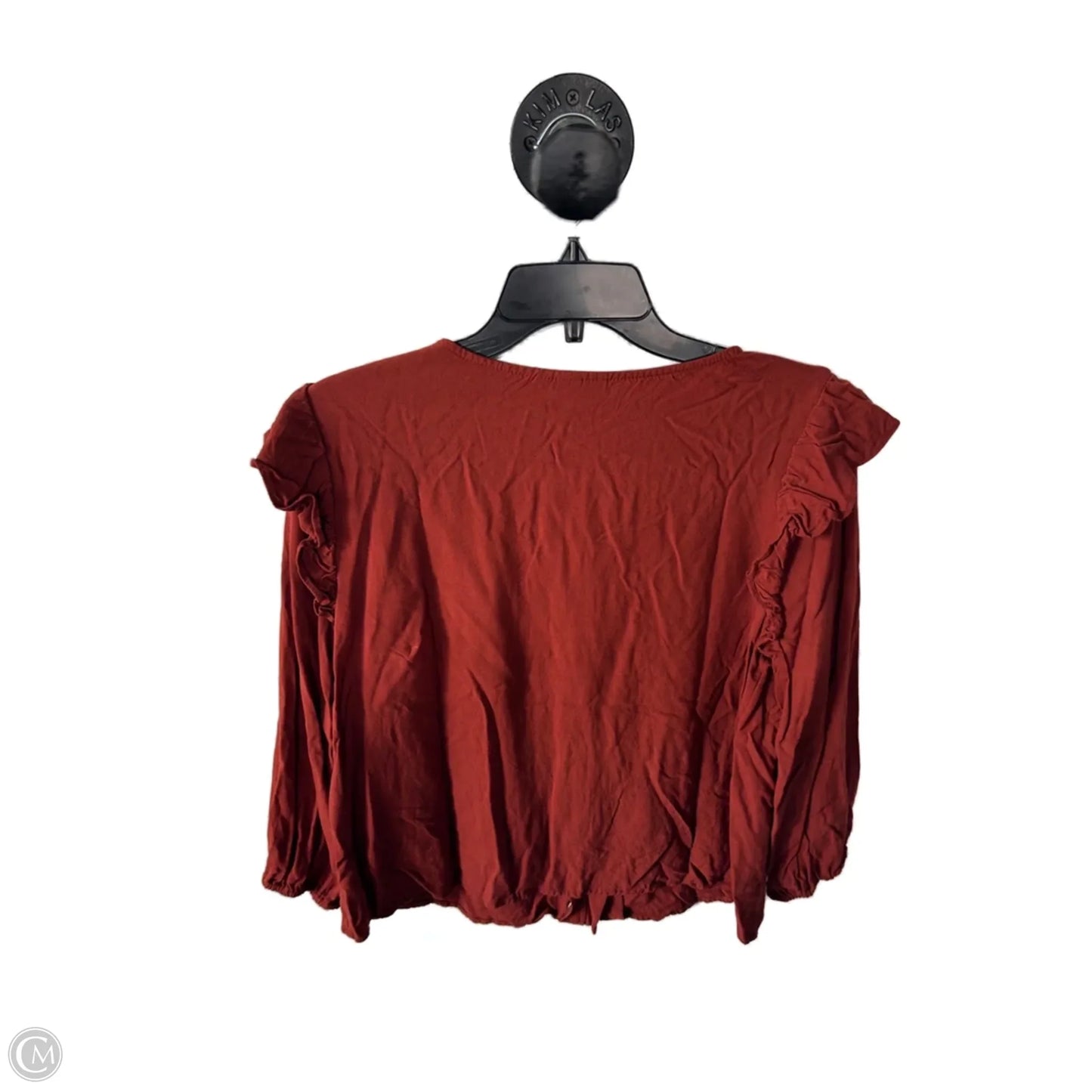 Top Long Sleeve By Universal Thread In Brown, Size: L