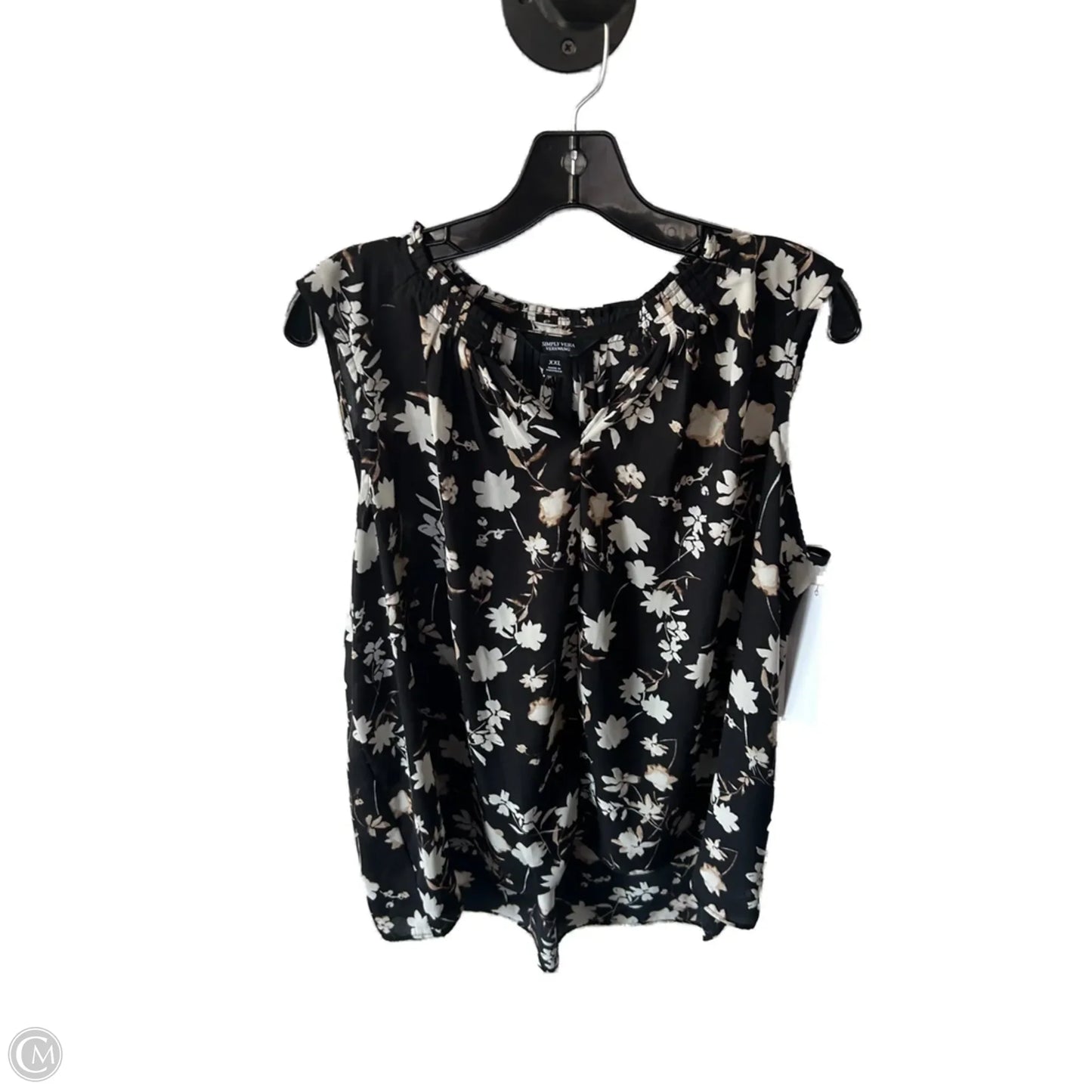 Top Sleeveless By Simply Vera In Black & Brown, Size: Xxl