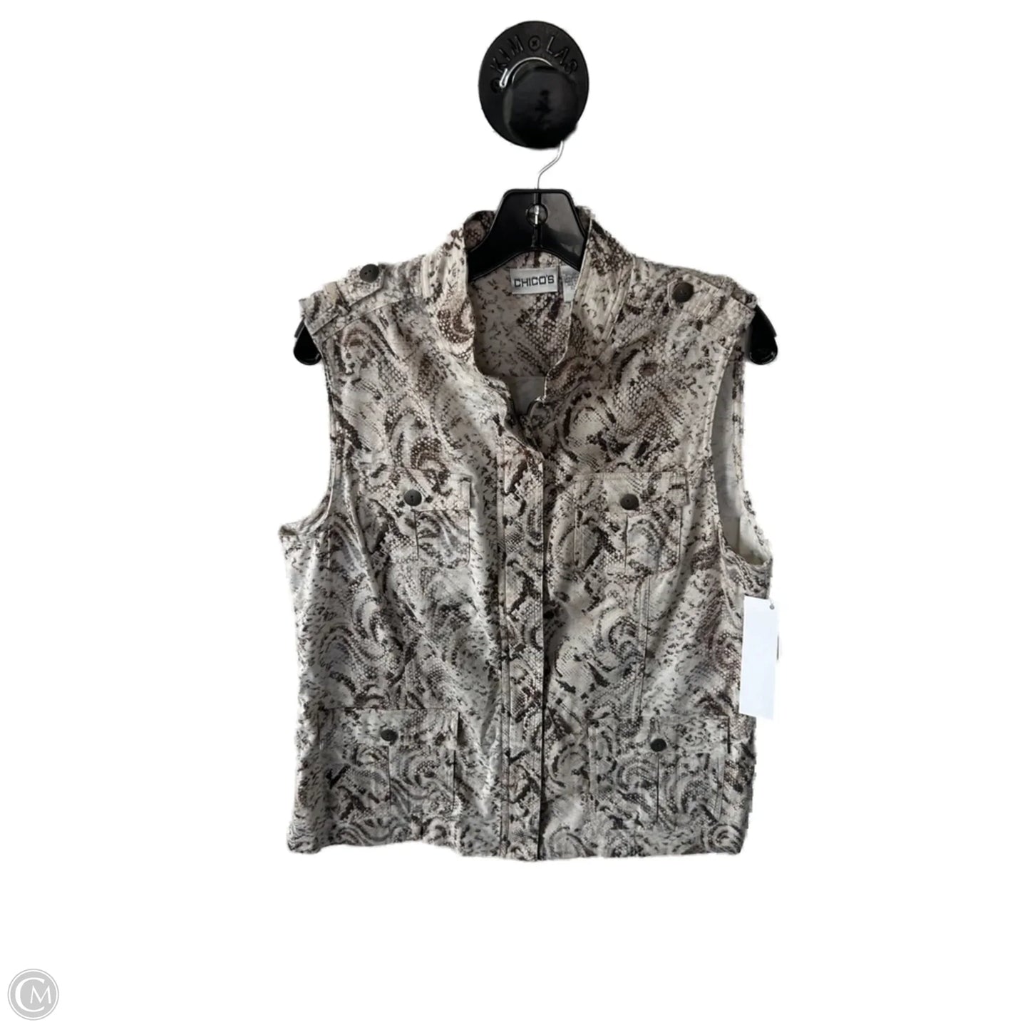 Vest Other By Chicos In Brown & Cream, Size: L