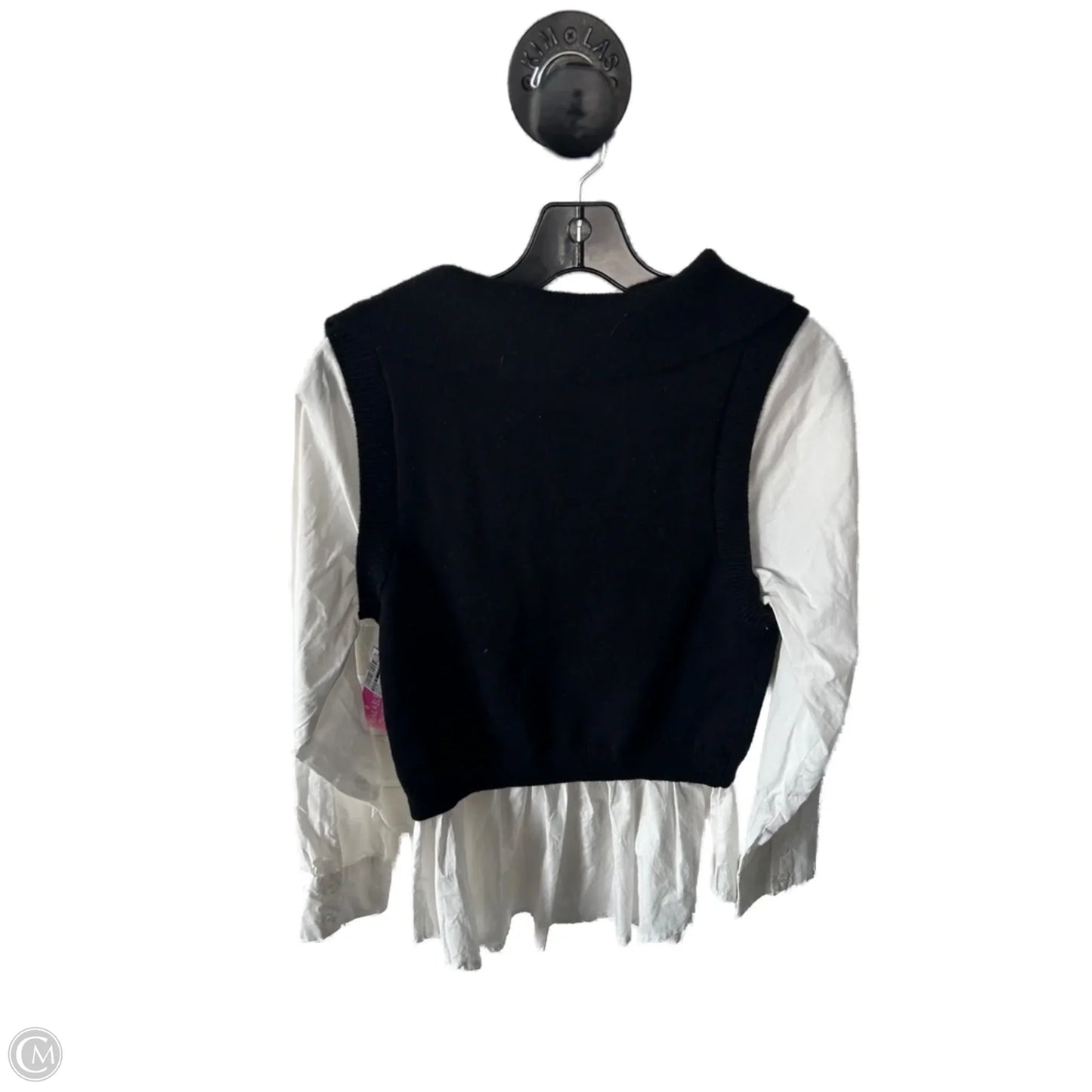 Sweater By Forever 21 In Black & White, Size: Xl