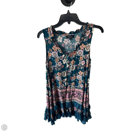 Dress Casual Short By Papillion In Blue & Orange, Size: Xs