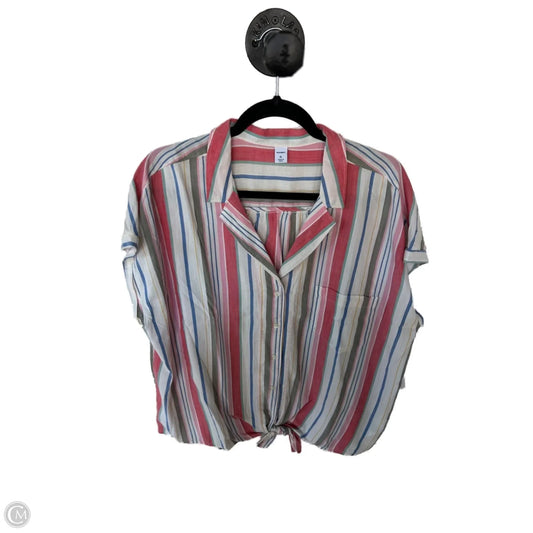 Top Short Sleeve By Old Navy In Red & White, Size: Xl