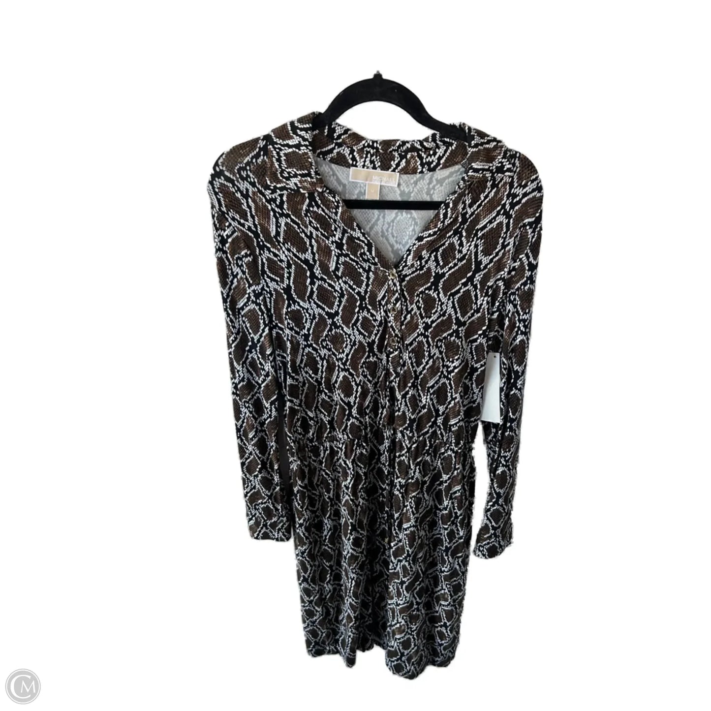 Dress Casual Midi By Michael By Michael Kors In Snakeskin Print, Size: M