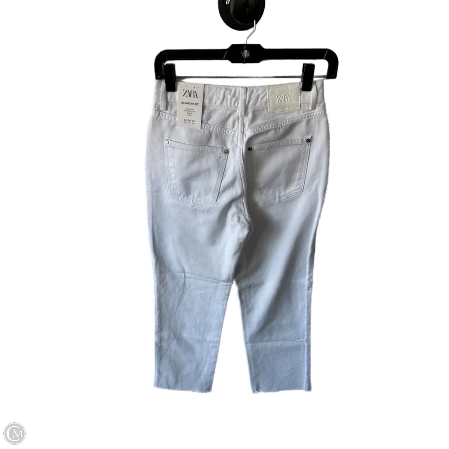 Jeans Straight By Zara In White Denim, Size: 2