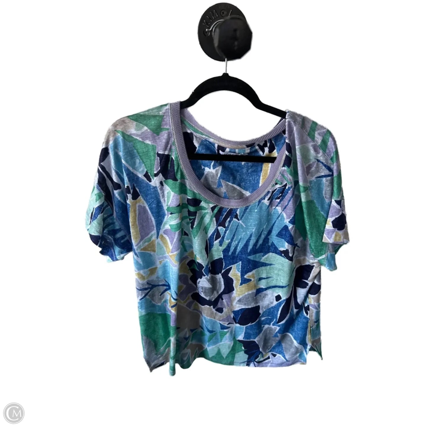 Top Short Sleeve By Chicos In Blue & Purple, Size: L