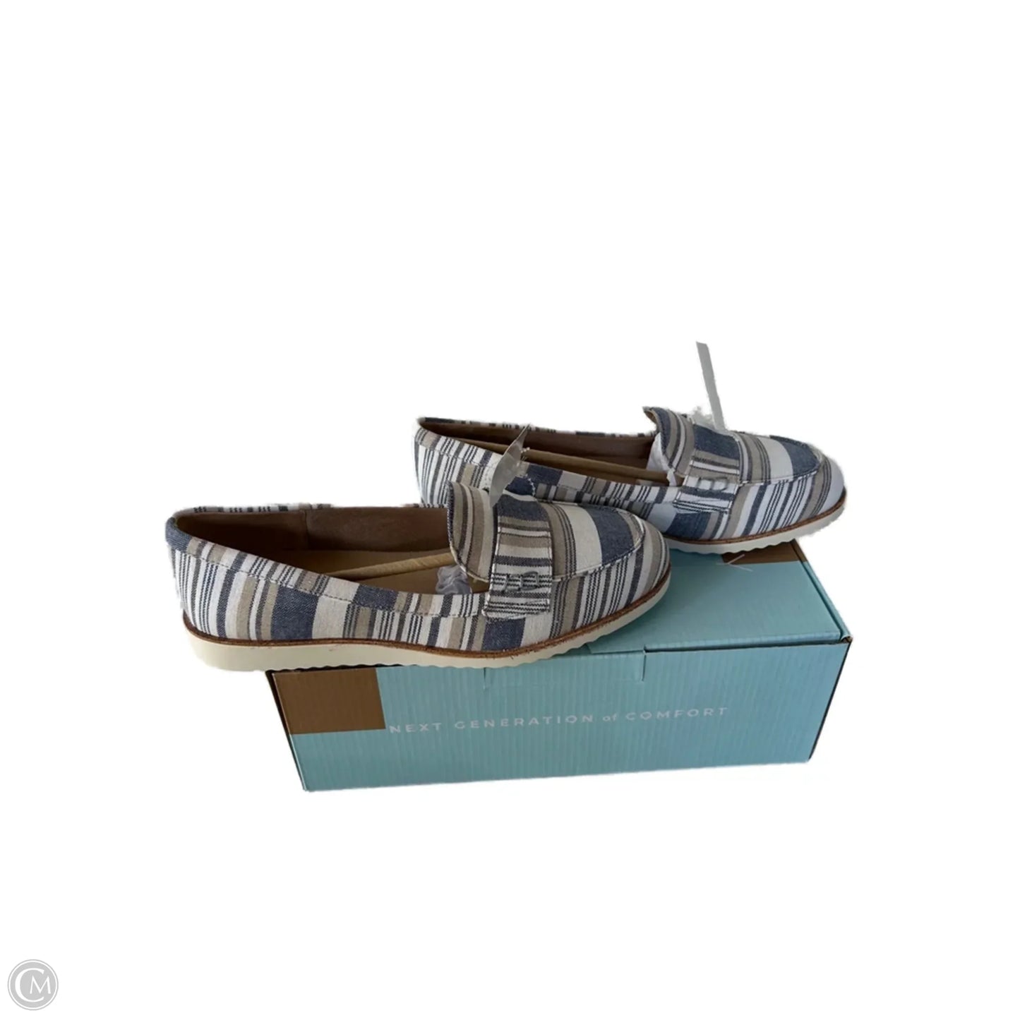 Shoes Flats By Life Stride In Blue & Cream, Size: 9.5