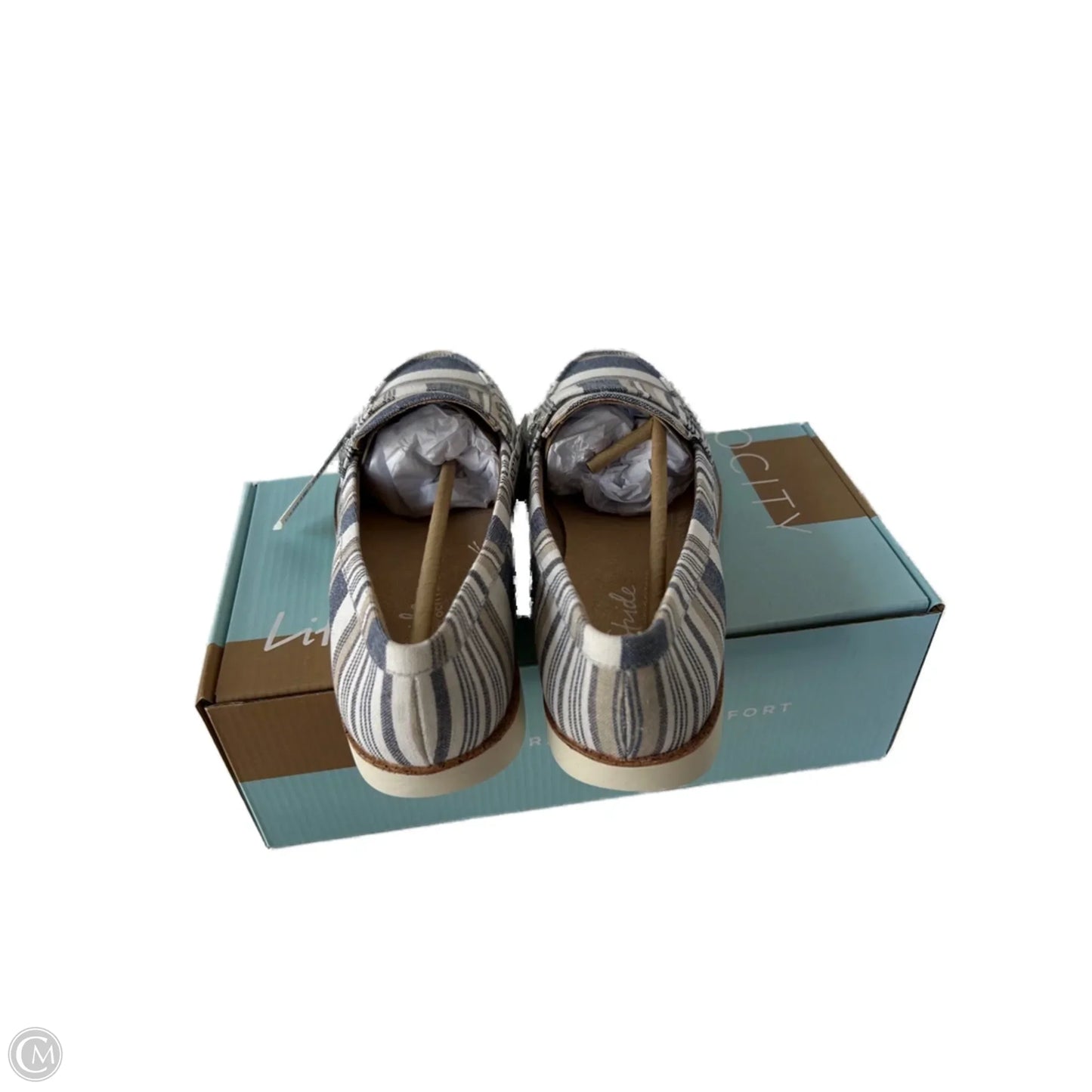 Shoes Flats By Life Stride In Blue & Cream, Size: 9.5