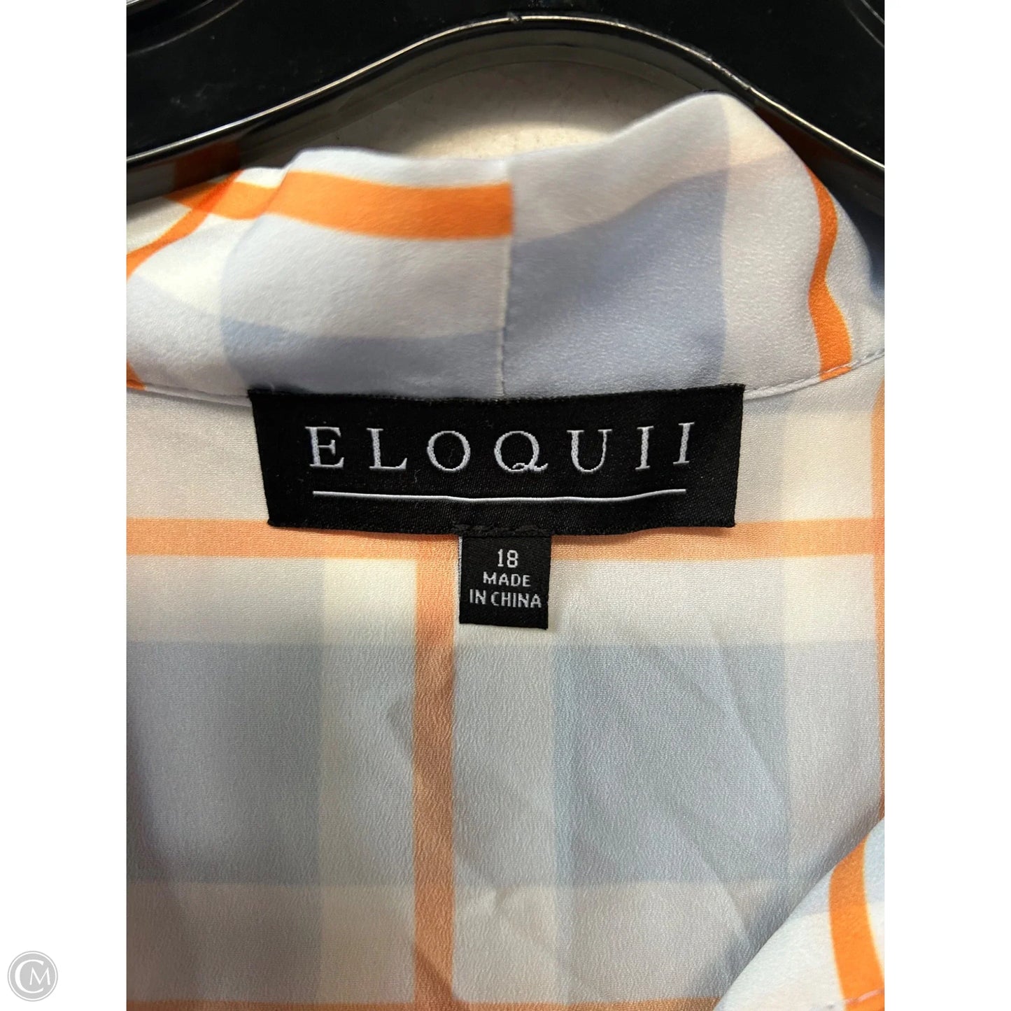 Top Long Sleeve By Eloquii In Blue & Orange, Size: 1x