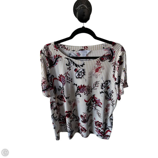 Top Short Sleeve By Liz Claiborne In Black & Tan, Size: 1x