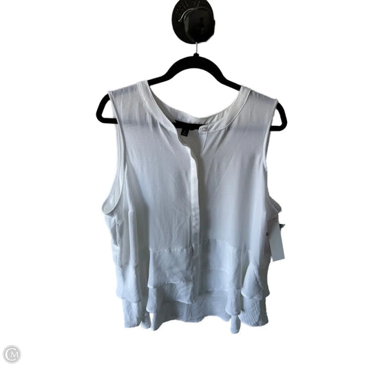 Top Sleeveless By Simply Vera In White, Size: 1x