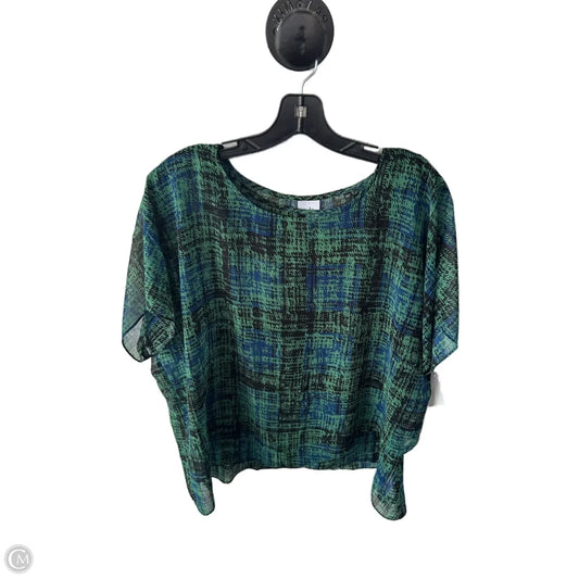 Top Short Sleeve By Cabi In Black & Green, Size: S