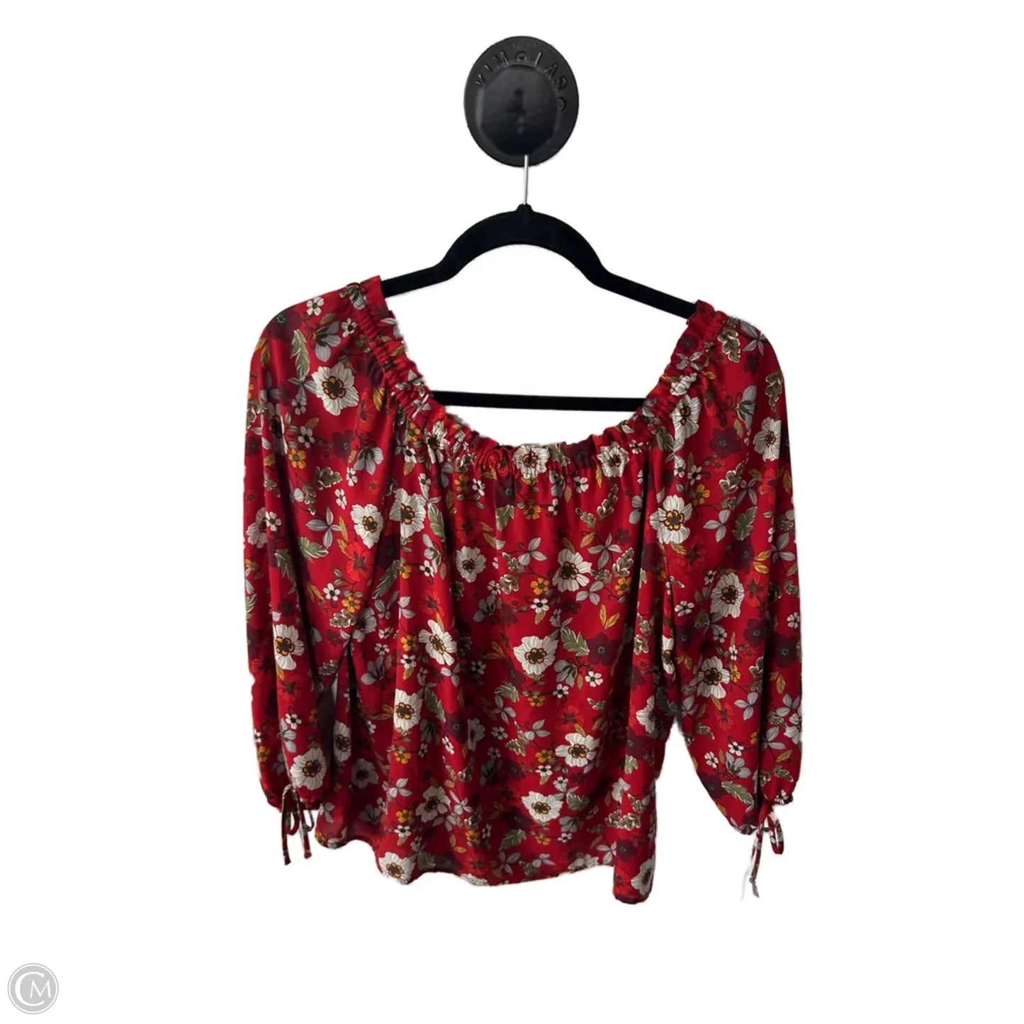 Top Long Sleeve By Gibson In Red, Size: M