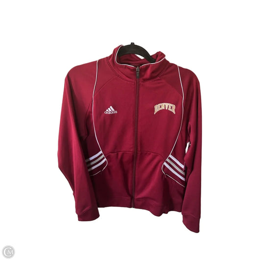 Athletic Sweatshirt Collar By Adidas In Red, Size: L