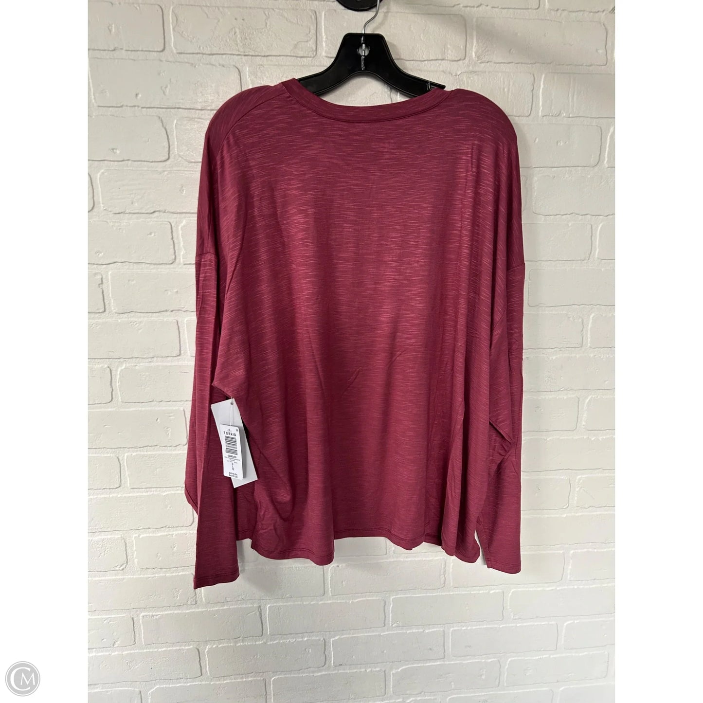 Top Long Sleeve Basic By Torrid In Pink, Size: L