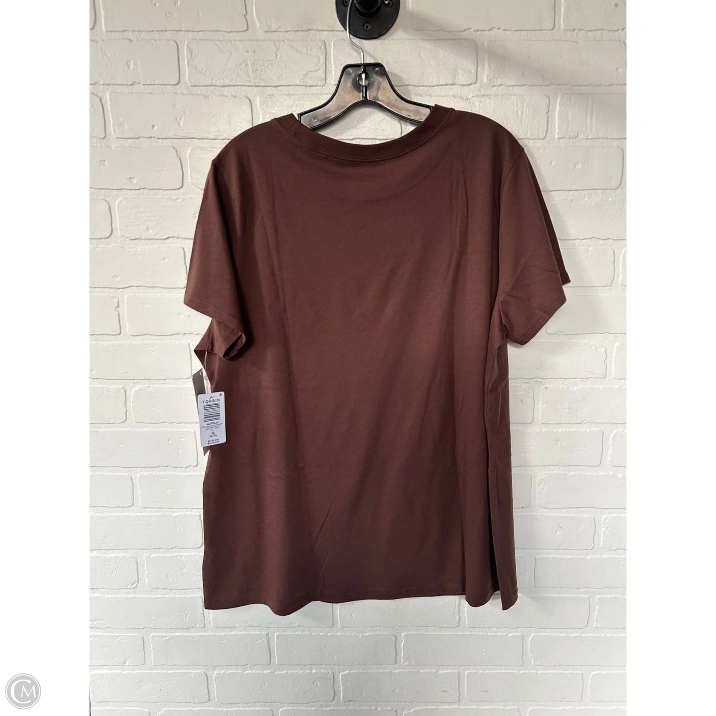Top Short Sleeve Basic By Torrid In Brown, Size: 1x