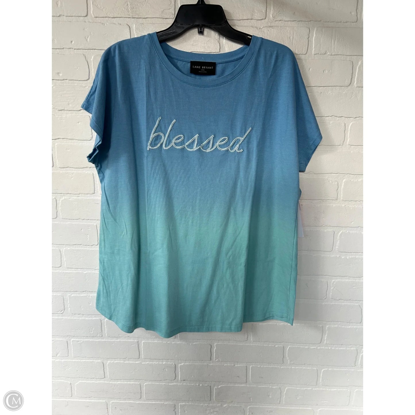 Top Short Sleeve By Lane Bryant In Blue, Size: Xl