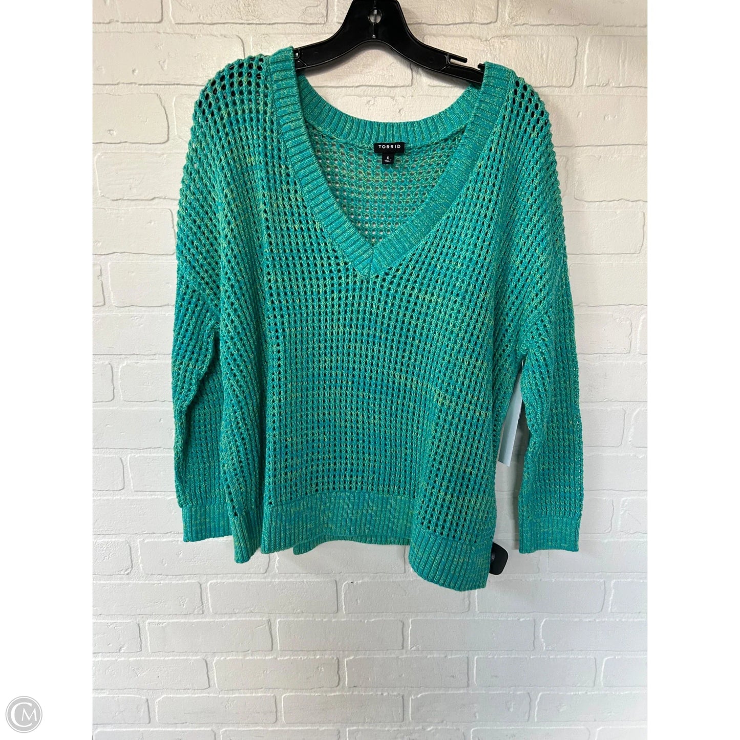Sweater By Torrid In Blue & Green, Size: L
