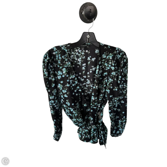 Top Long Sleeve By Inc In Black & Blue, Size: S