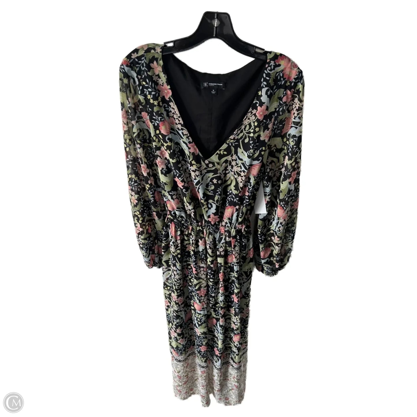 Dress Casual Maxi By Inc In Black & Green, Size: Xl