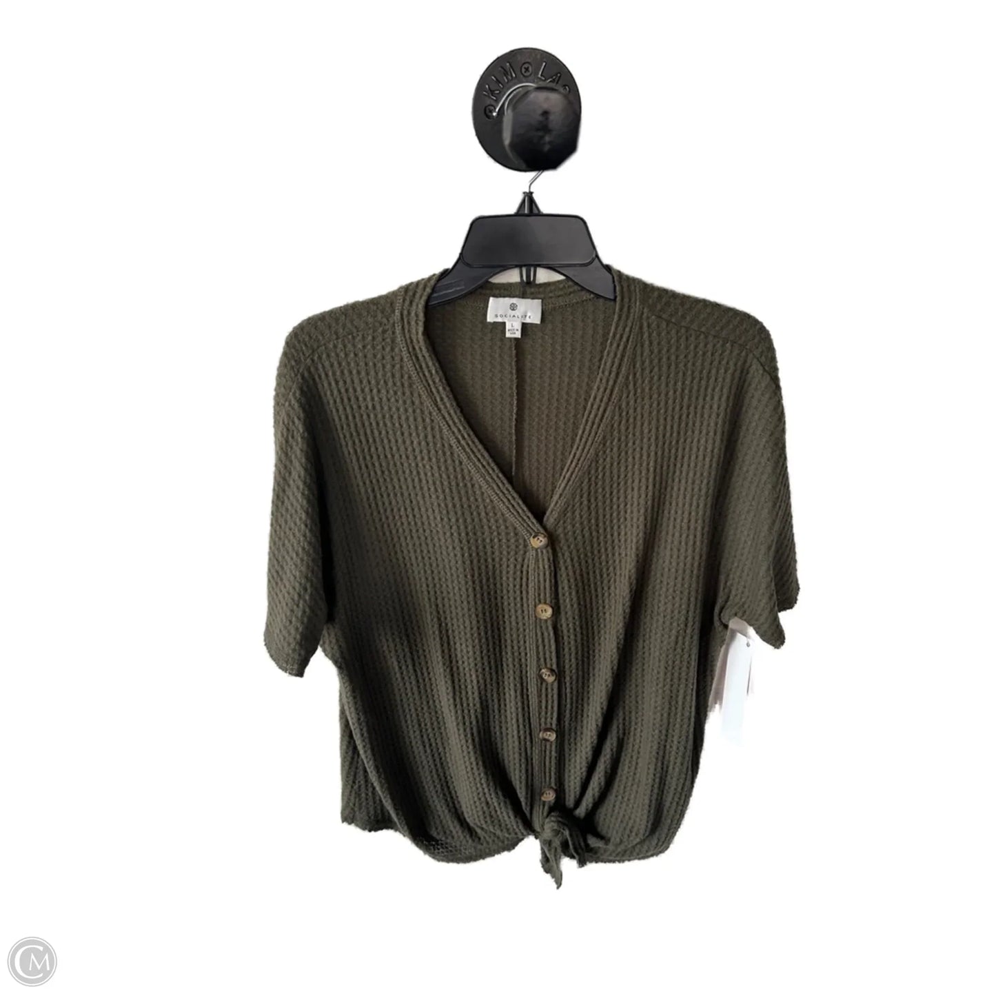 Top Short Sleeve By Socialite In Green, Size: L