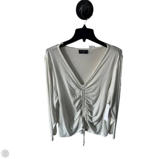 Top Long Sleeve By Lane Bryant In Silver & White, Size: 3x