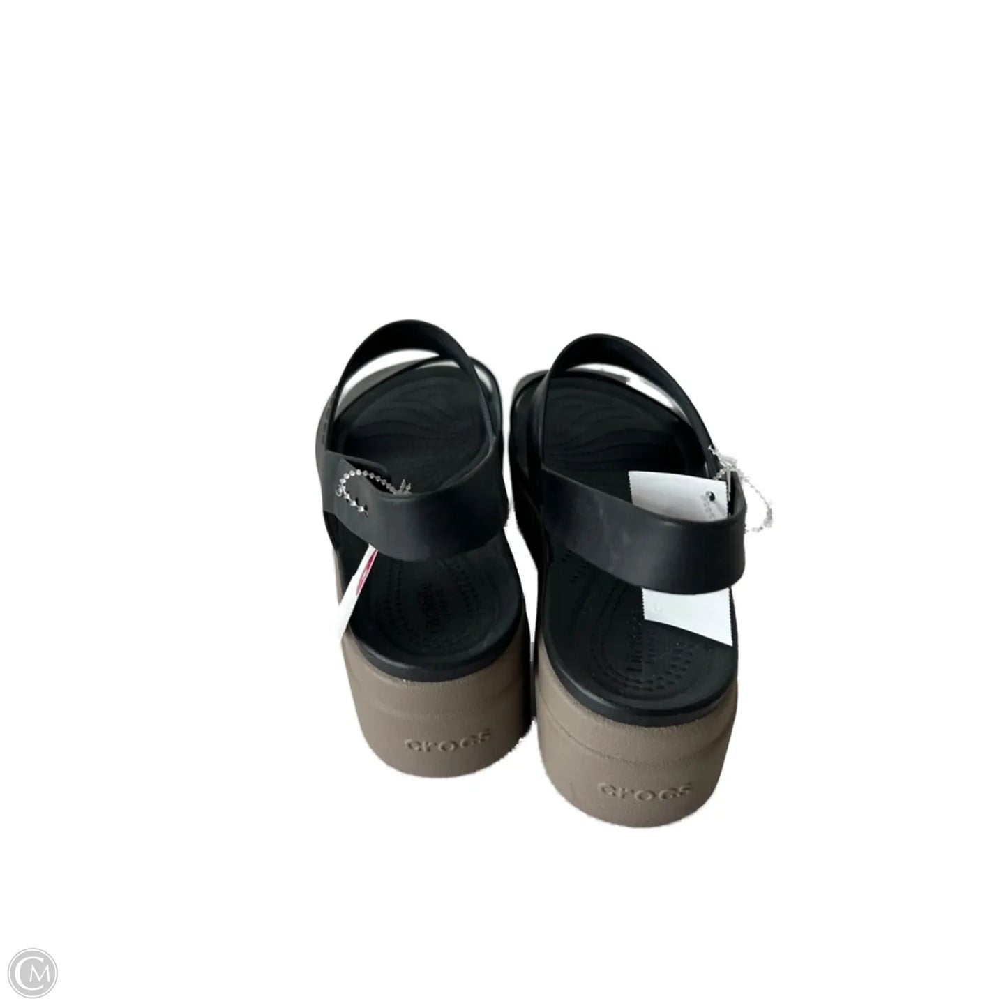 Sandals Heels Platform By Crocs In Black, Size: 10