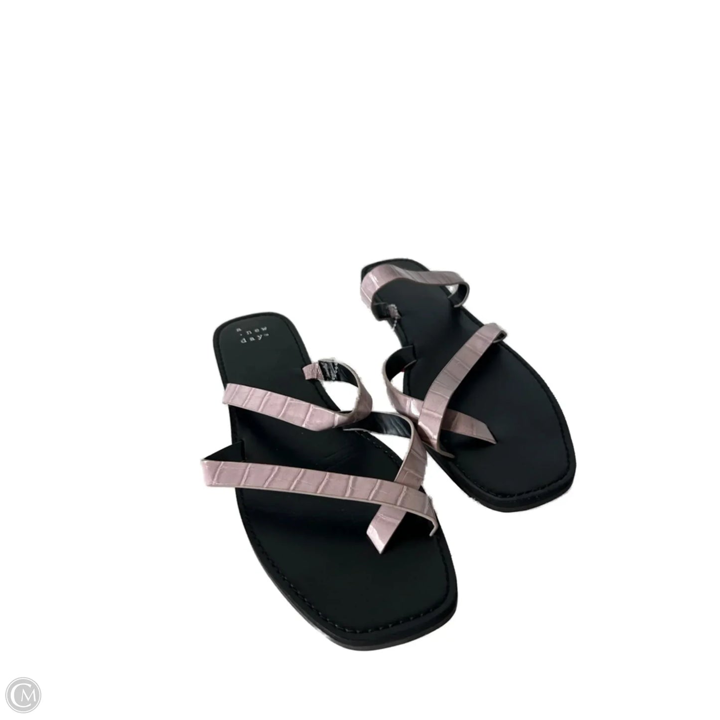 Sandals Flats By A New Day In Black & Purple, Size: 10