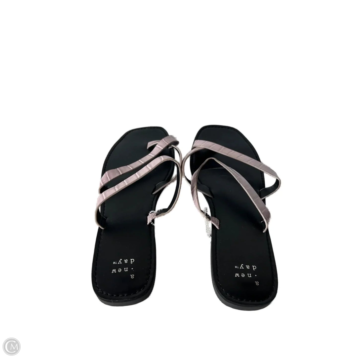 Sandals Flats By A New Day In Black & Purple, Size: 10